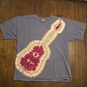 Tie-Dye Guitar Shape Design T-shirt